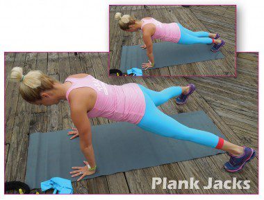 Plank Jacks: 60 sec