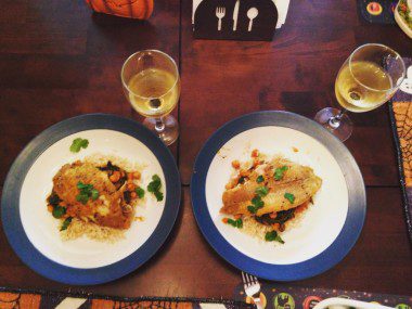 Crispy Curried Catfish with Chana Masala and Brown Rice from Blue Apron