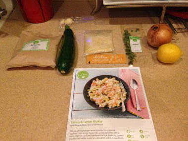 Ingredients for Shrimp & Lemon Risotto with Roasted Zucchini & Parmesan from HelloFresh