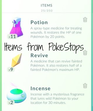Items from PokeStops