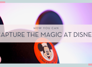 brian mcgowan via unsplash photo of mickey hat with ears and words 'how you can capture the magic at disney!' in front of it