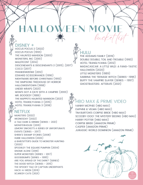 Halloween Movie Bucket List
