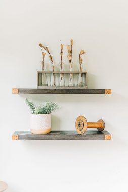 Willow + Grace grey wood shelf