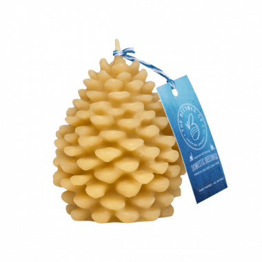 Beeswax + Co pinecone candle