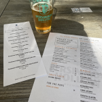 beer and menu from Persimmon Hollow Brewing at the Plant-Based Market