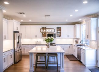 clean bright white kitchen