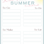 summer bucket list blank