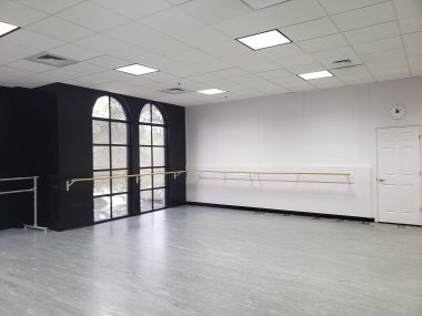 A view inside the White Swan Academy dance studio