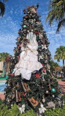 christmas at the theme parks, disney springs, haunted mansion