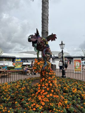 Dante, from the movie Coco, made from plants on marigolds.