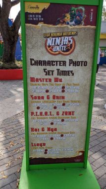 Ninja's Unite Character Photo Set Times sign