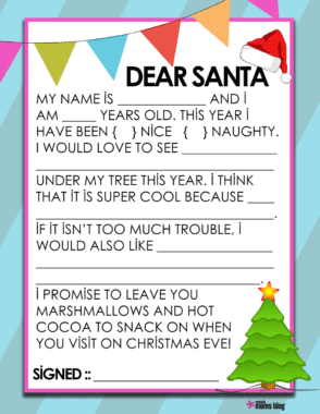 Last Minute Christmas Letter to Santa {PRINTABLE}